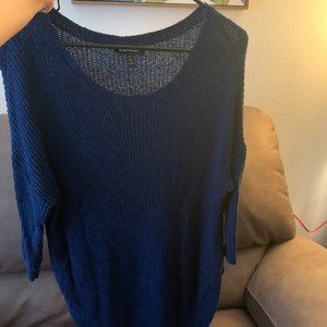 Express Blue Circle Hem Sweater